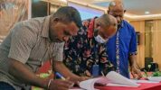 Rapat pleno terbuka rekapitulasi dan penetapan daftar pemilih tetap (DPT) tingkat Kabupaten Mimika digelar KPU Mimika bertempat